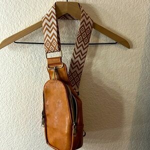 Brown cross body bag
